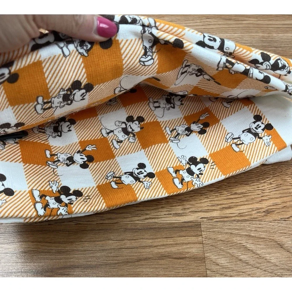 Disney Mickey Mouse Dish Towels, Set of 2 Orange &‎ White 100% Cotton NEW